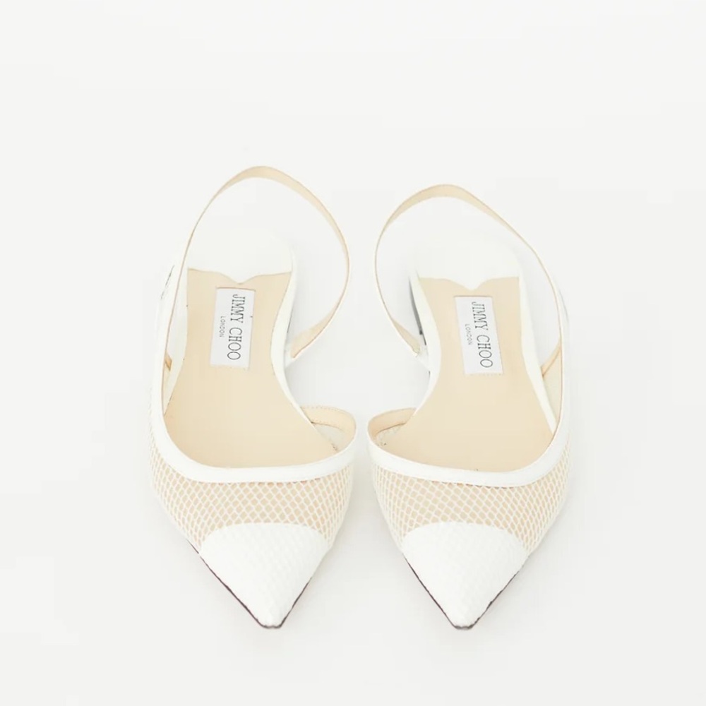 Jimmy Choo
White Mesh Fetto Slingback Flat women size 9 preowned - Picture 4 of 16
